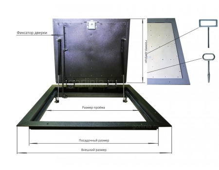 Напольный люк Стелс-У 1200*1200 уголок утепленный образец
